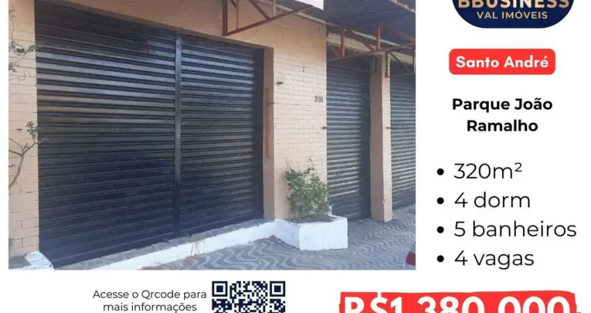 Casa à venda com 4 quartos, sendo 2 suíte - Parque João Ramalho, Santo André, SP