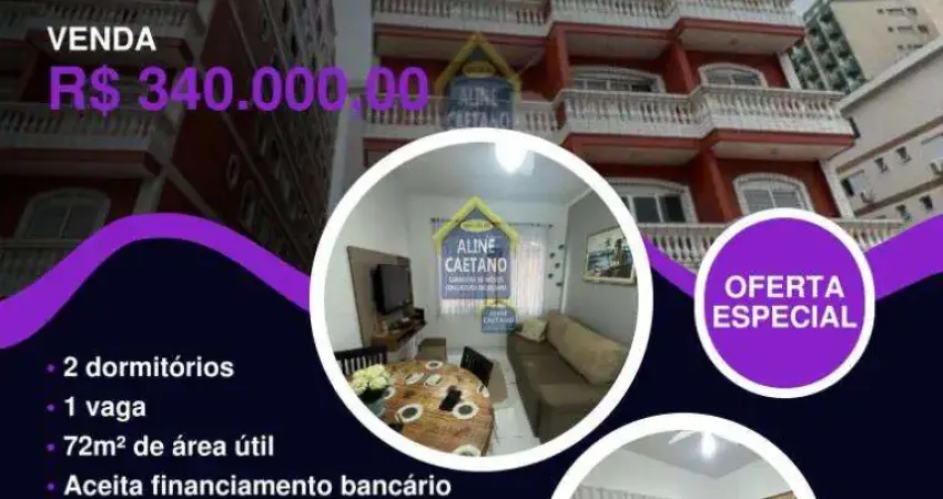 Final de ano coladinho do mar?? prédio frente mar - 2 dorms amplo!!