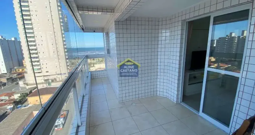 Apartamento com 2 dorms varanda gourmet e vista mar - mobiliado!