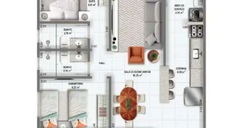 Lançamento na Mirim - 2 dorms 2 vagas Entrada de R$ 75 mil e Parcelas de R$ 2.346,00 !!