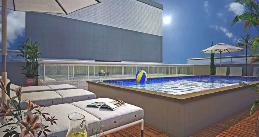 Apto 02 dorms, 50 mts da praia Entrada de 64 mil, Parc. Direto