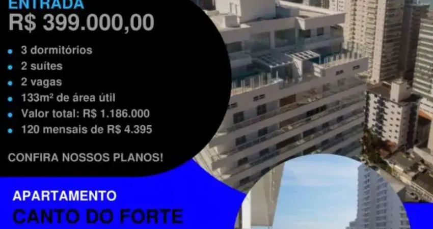 TÁ LINDO VIU!! FRENTE RUA APÊ AMPLO 3 DORMS ALTO PADRÃO NO FORTE! ENTRADA E SALDO DIRETO COM A CONSTRUTORA