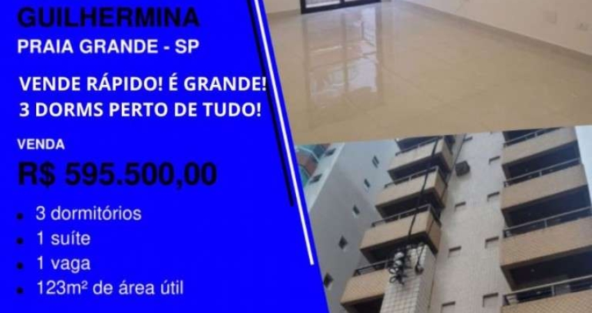 JÁ VIU ESTE? APÊ 3 DORMS  3 QUADRAS DA PRAIA NA GUILHERMINA COM ELEVADOR POR APENAS...