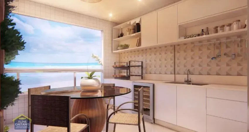 Apto frente mar no caiçara - vista definitiva para o mar!!  200 mil de entrada