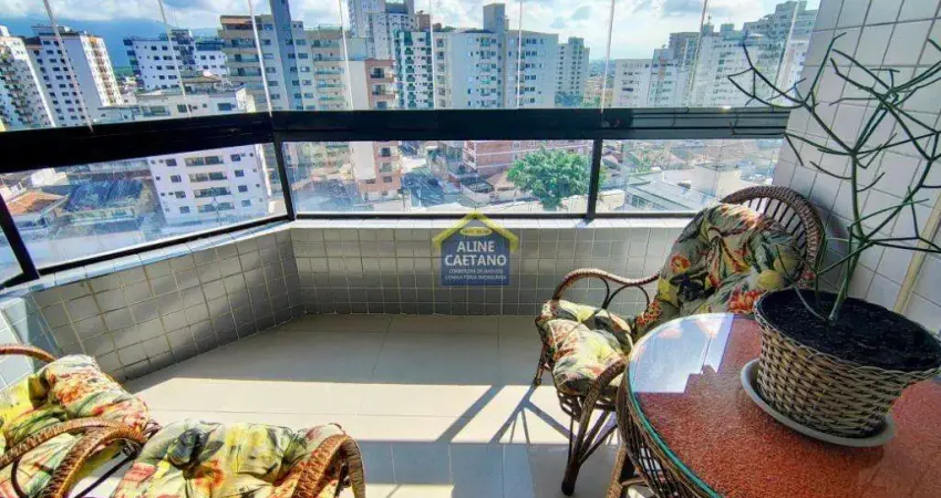 2 dormitórios com sacada envidraçada a 70 metros do mar, vem ver!!