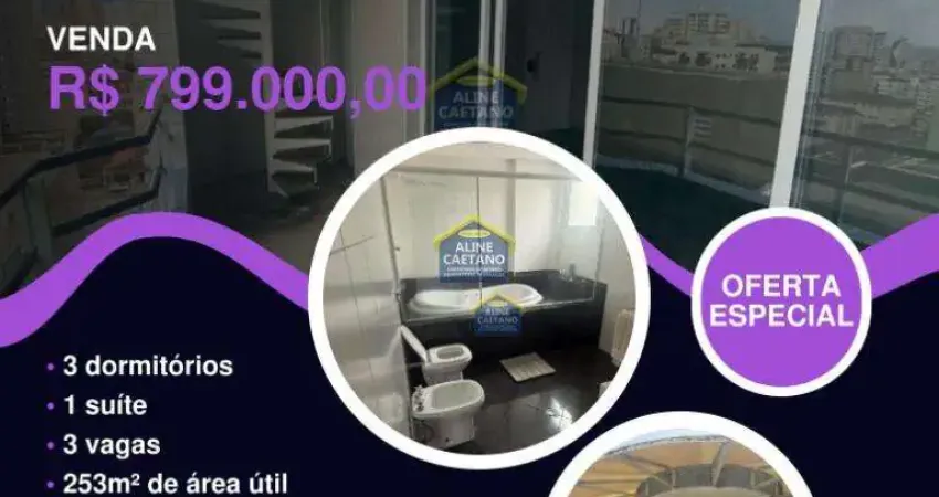 Férias na praia! cobertura duplex ampla e linda com 3 dormitórios no fortei!!