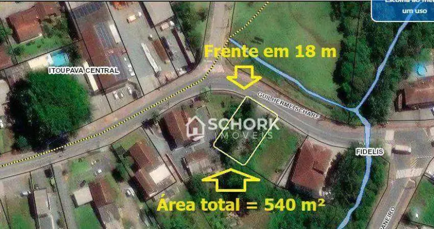 Terreno à venda, 540 m² por r$ 320.000,00 - itoupava central - blumenau/sc