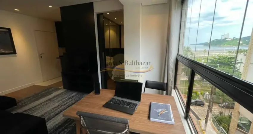 Lindo Flat, Porteira Fechada com Vista Mar, Itararé São Vicente/SP.