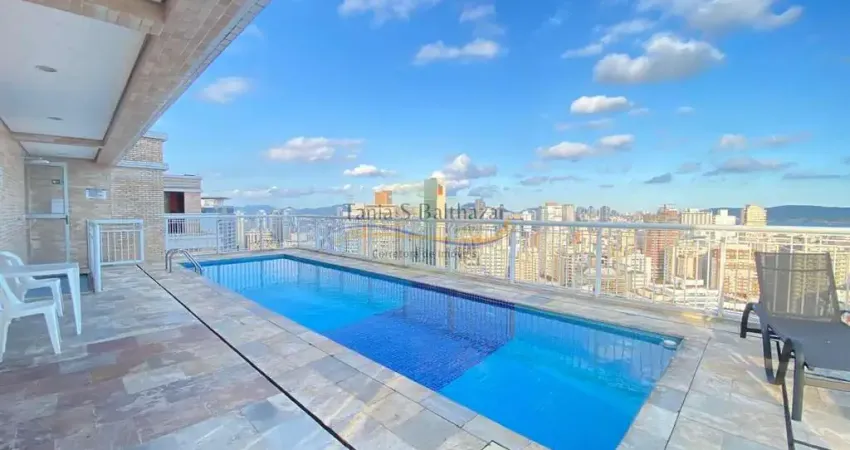 Apartamento de Alto Padrão. Andar Alto. Vista Livre. Bairro Gonzaga, em Santos.