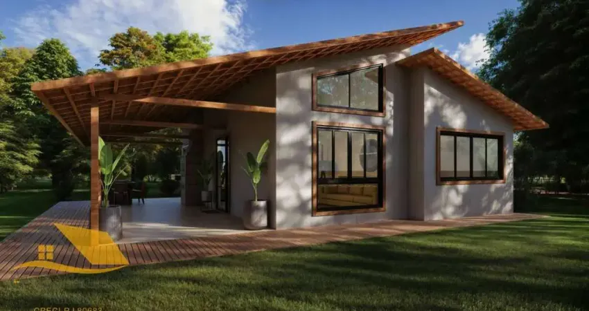 (LANÇAMENTO) Casa de Campo com 150 mts², Piscina, Sauna e Área Gourmet