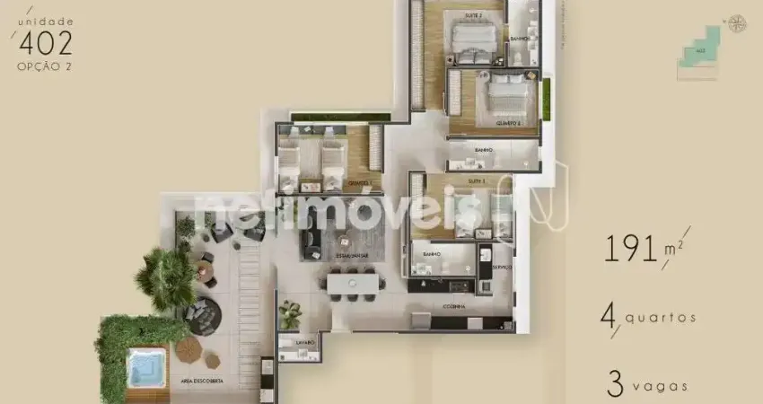 Apartamento com 4 quartos à venda na Vila Paris, Belo Horizonte