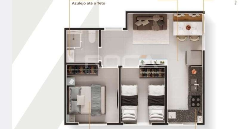 Lindo apartamento à venda no CENTRO de São Carlos - 2 dormitórios e garagem coberta!