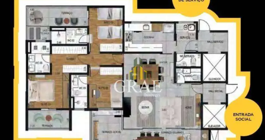 Apartamento com 3 dormitórios à venda, 141 m² por R$ 1.782.680,57 - Jardim do Mar - São Bernardo do Campo/SP
