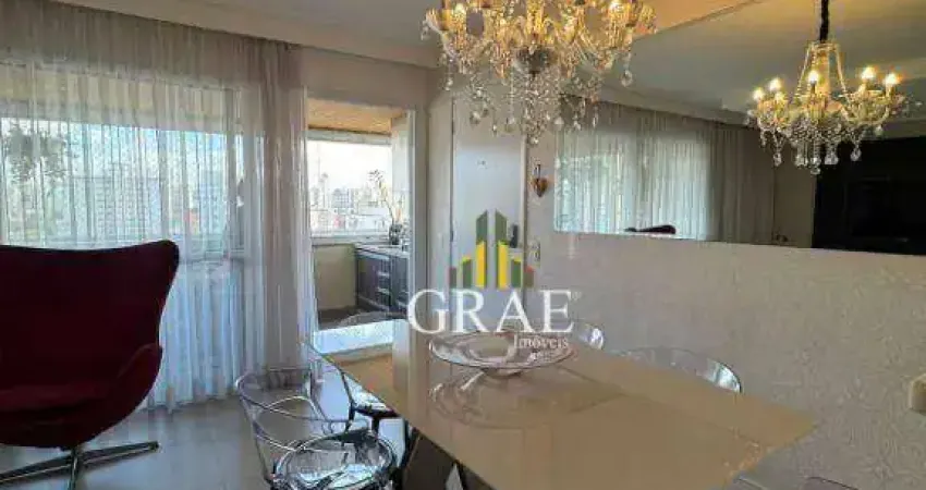 Apartamento Mobiliado 128m², com 3 quartos (1 suíte com closet), terraço gourmet, 3 vagas, á venda no Centro - Santo André/SP. (Porteira Fechada!)