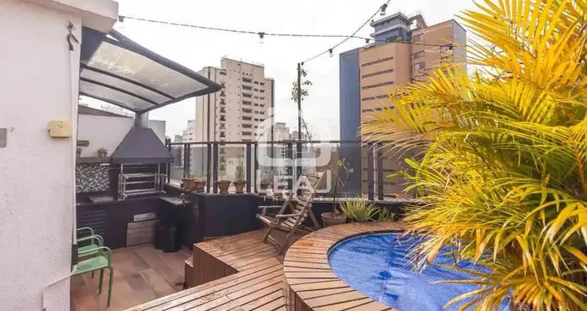 Cobertura com 80m², moema, 2 dormitórios, 2 vagas - venda (r$ 1.600.000,00) e locação (r$ 14.060,00