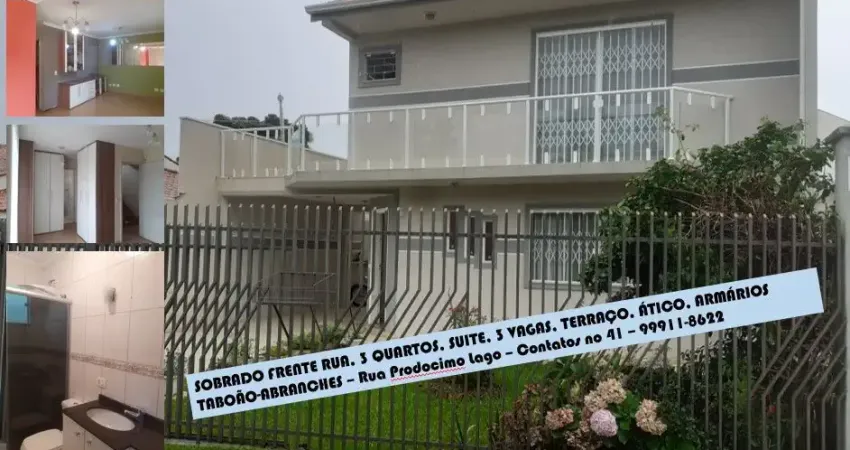 Casa 3 quartos, frente pra rua, Abranches/Taboão - Proximo rodovia