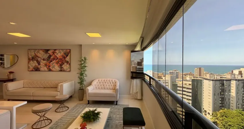 Apartamento à venda – 03 suítes, 137m², nascente, andar alto com vista mar na pituba