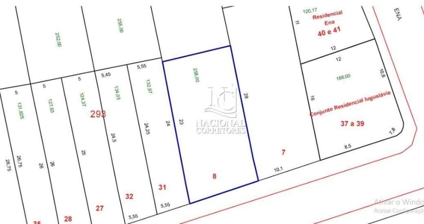 Terreno à venda, 258 m² por R$ 599.000,00 - Jardim das Maravilhas - Santo André/SP
