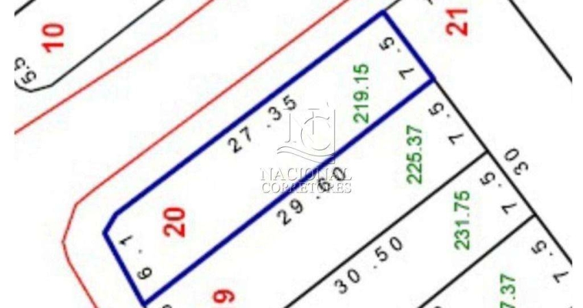 Terreno à venda, 219 m² por R$ 491.000,00 - Jardim Guarará - Santo André/SP