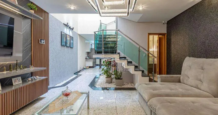 Sobrado com 3 dormitórios à venda, 161 m² - vila scarpelli - santo andré/sp