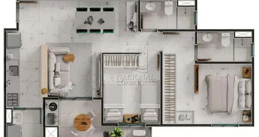 Apartamento à venda, 3 quartos, 1 suíte, 2 vagas, Parque das Nações - Santo André/SP