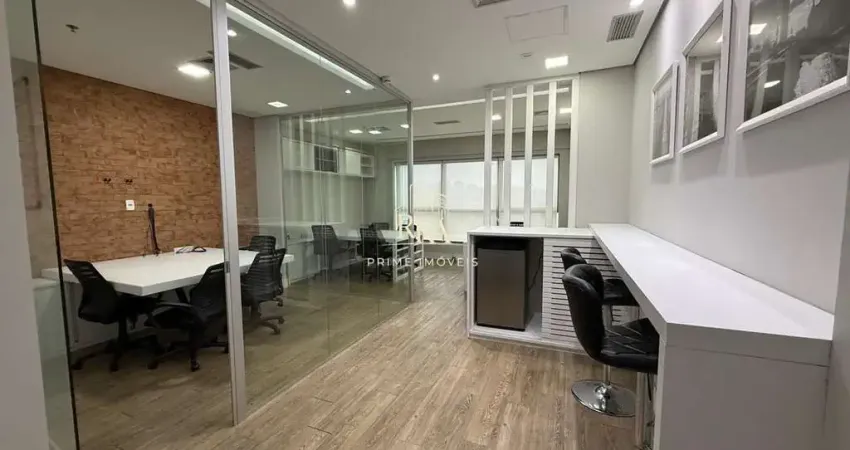 Sala comercial mobiliada para locação com 44m2 e 1 vaga de garagem no edifício N