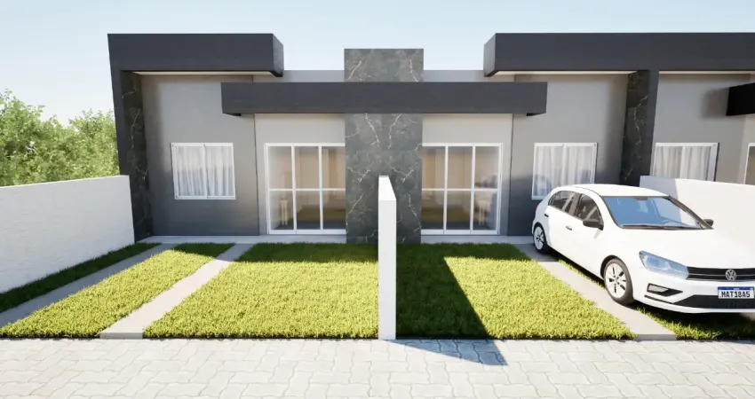 Vende se casa em construção e com arquitetura moderna, Bairro Cohapar, Guaratuba.