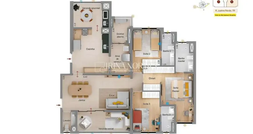 Passione Patriane - Apartamento á venda 3 suites no Bairro Jardim São Caetano, São Caetano do Sul/SP