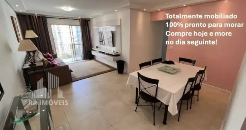 Rr8924 apartamento mobiliado 86m² edificio columbia - oportunidade - 3 dorms 1 vaga - barueri, sp - ótima localização - alameda grajaú - alphaville