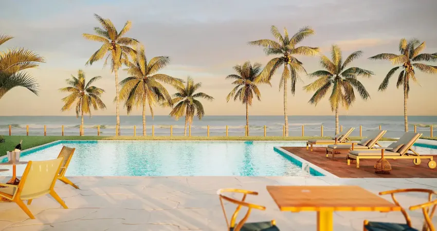 Flat pronto pra rentabilizar, a beira mar de carneiros mobiliado vista deslumbrante.