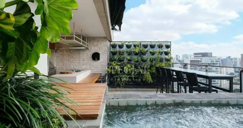 197 m², 2 suítes, 3 vagas – Cobertura com piscina privativa na Vila Nova Conceição