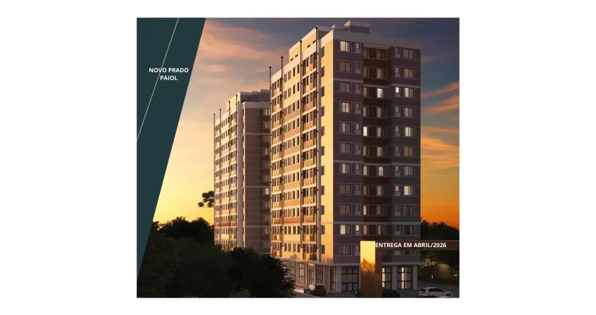 Novo Prado Paiol – 2Q c/ Suíte | 46,74m² | Sacada com Churrasqueira | Entrega 04/2026
