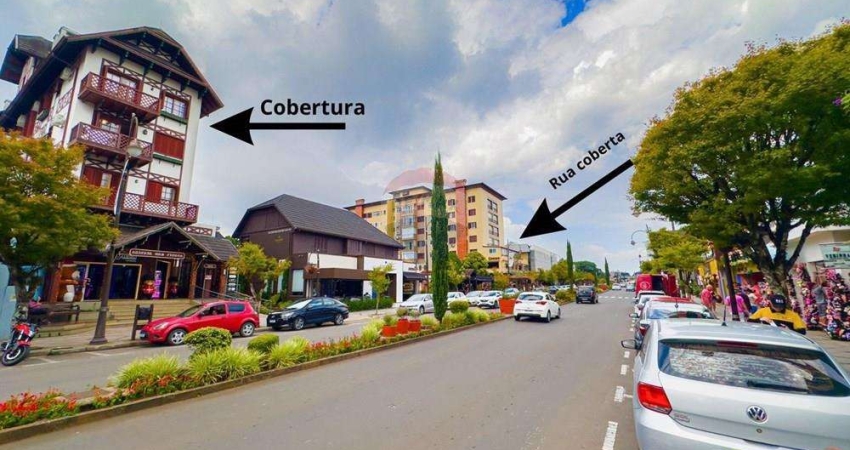 COBERTURA VIP, COM VISTA PANORÂMICA, 20M DA RUA COBERTA, NO CORAÇÃO DE GRAMADO. MOBILIADA!