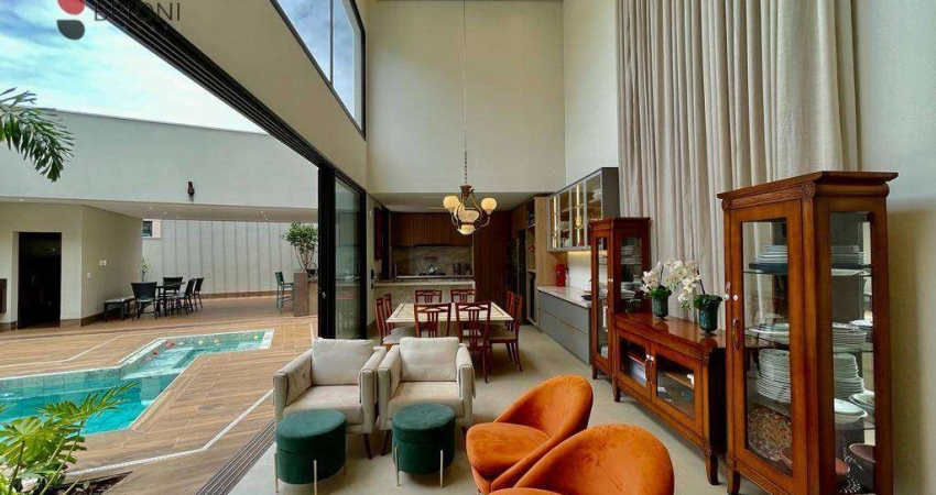 Casa sobrado alto padrão, com 442m², 5 quartos/suítes, à venda no Condomínio Siena em Ribeirão Preto/SP I Imobiliária Brioni imóveis