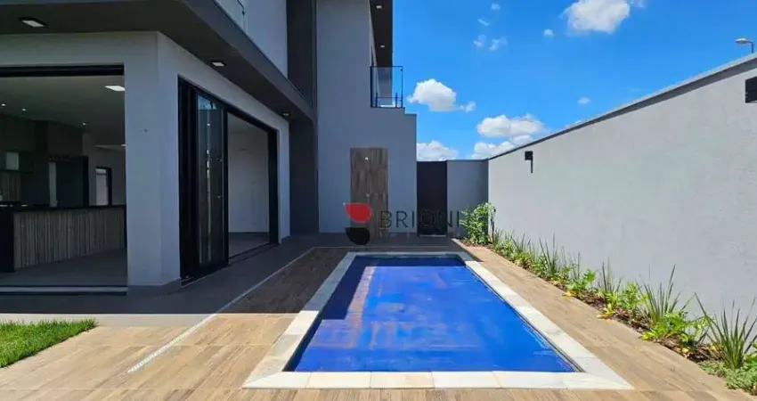 Casa sobrado alto padrão em Condomínio Vivendas da Mata, com 210m², 3 quartos/suítes, à venda em Ribeirão Preto/SP I Imobiliária Brioni Imóveis