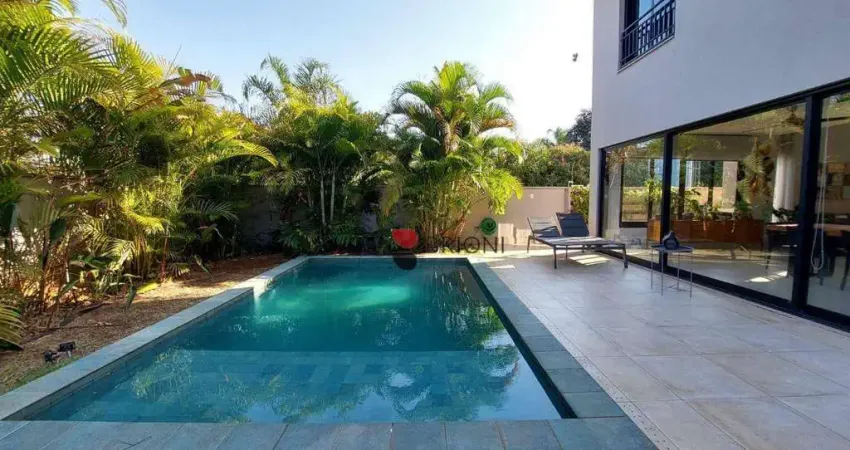 Casa alto padrão com 380m², 3 quartos/suítes para locação no condomínio reserva santa luisa em ribeirão preto/sp i imobiliária brioni imóveis