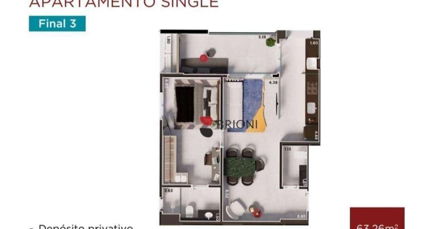 Apartamento com 1 dormitório à venda, 63 m² por R$ 607.157,28 - Nova Aliança - Ribeirão Preto/SP