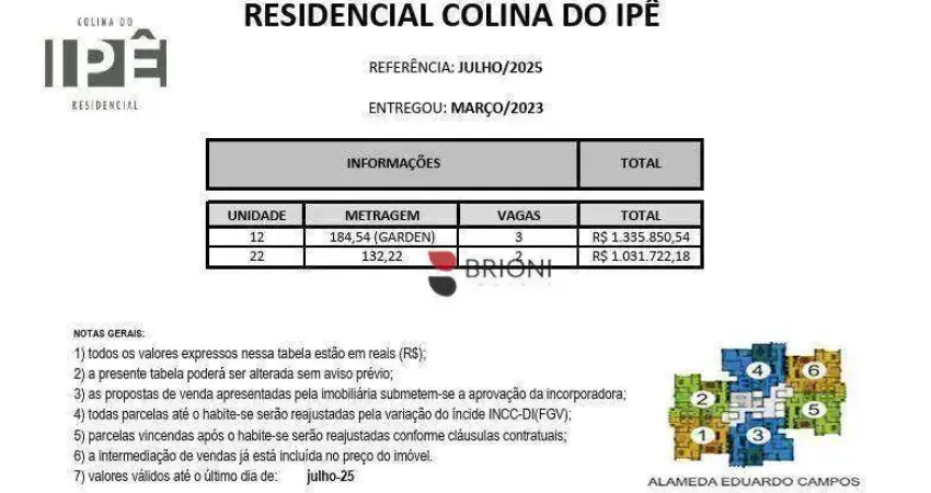 Edifício Colina do Ipê, 132m², 3 quartos(suítes), apartamentos e coberturas, Alto do Ipê em  Ribeirão Preto/SP I Imobiliária Brioni imóveis