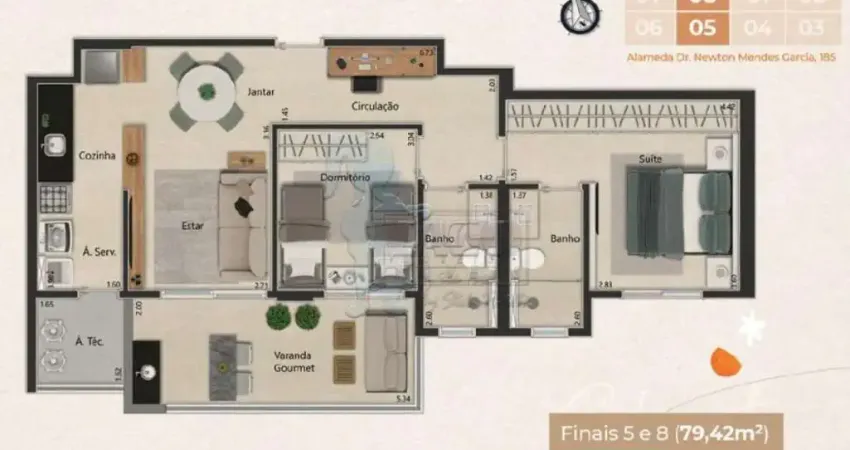 Apartamento de 79m² com 02 quartos à venda - Jardim Olhos D`Água II