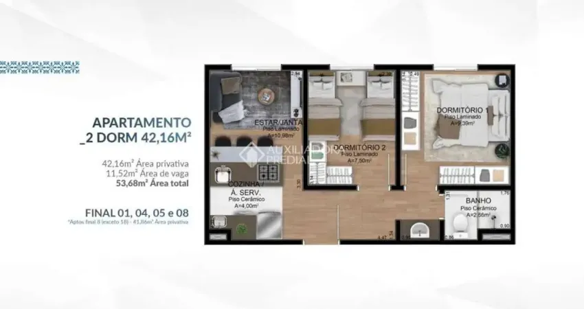 Apartamento com 2 quartos à venda na Aristides Lobo, 157, Ipiranga, Sapucaia do Sul