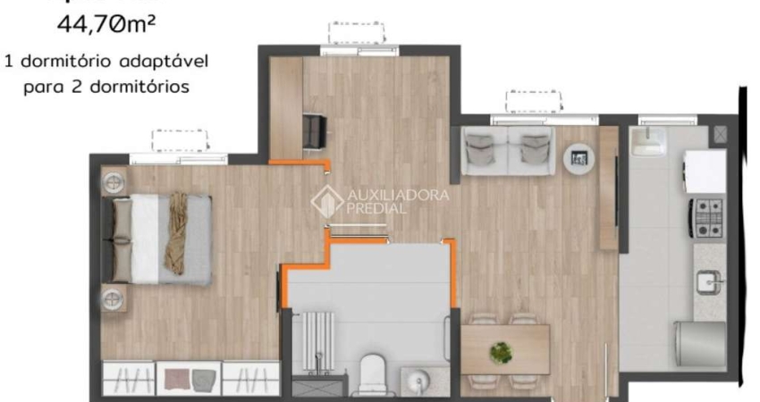 Apartamento com 1 quarto à venda na Rua Felipe Uebel, 1261, Santo André, São Leopoldo