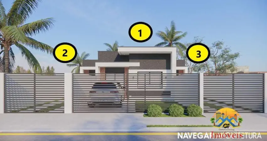 ﻿r$299mil - casa nova à venda com três quartos em matinhos balneário riviera