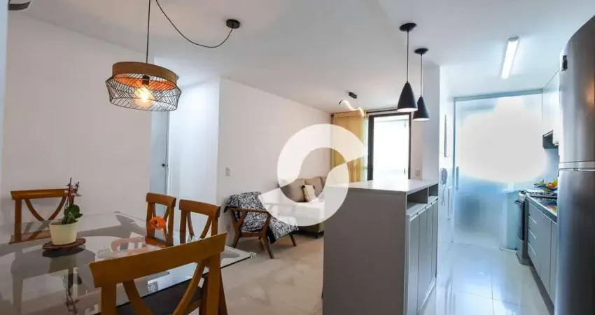 Excelente apartamento todo montado em Santa Rosa com 1 dormitório à venda, 53 m² por R$ 550.000 - Santa Rosa - Niterói/RJ