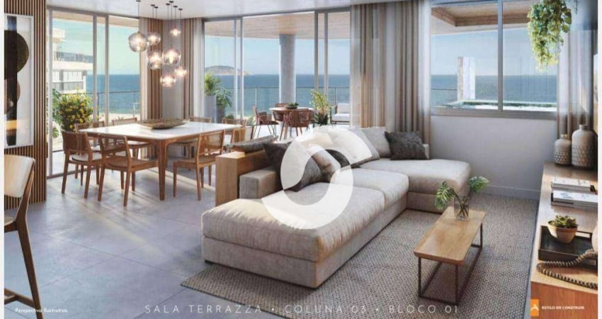 Apartamento com  piscina , área gourmet, frente mar e lagoa nos quartos 3 dormitórios à venda, 181 m² por R$ 2.900.000 - Piratininga - Niterói/RJ