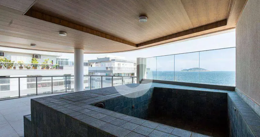 Apartamento frente mar com piscina na varanda gourmet com 3 dormitórios à venda, 181 m² por R$ 2.990.000 - Piratininga - Niterói/RJ