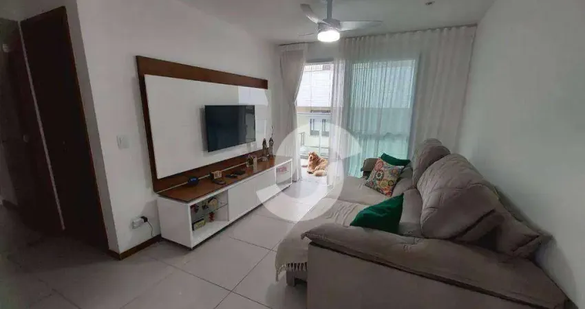 Apartamento com 2 dormitórios mobiliado à venda, 84 m² por r$ 700.000 - santa rosa - niterói/rj