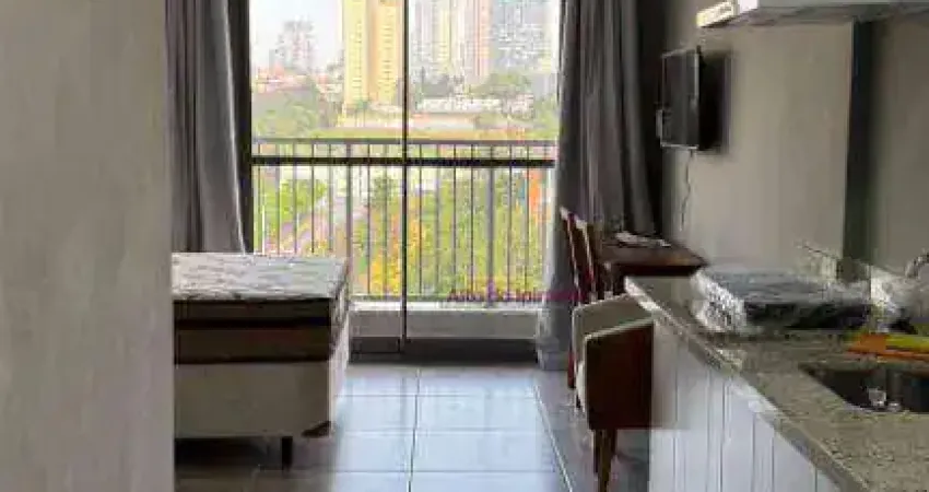 Studio moderno, 1 dormitório, varanda e eletrodomésticos novos – 27 m² – r$ 2.900,00/mês – chácara klabin/sp