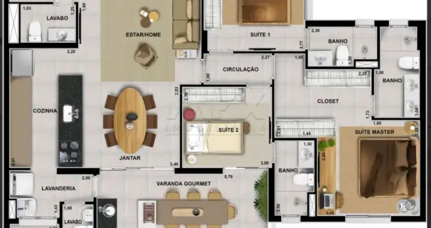 Apartamento com 3 quartos à venda na Rua Professor Wilson Monteiro Bonato, Jardim Estoril IV, Bauru