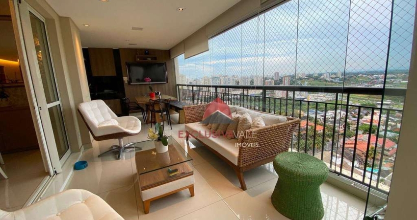 Apartamento com 3 suítes, varanda gourmet, andar alto à venda, 194 m² por R$ 2.900.000 - Jardim Aquarius - São José dos Campos/SP