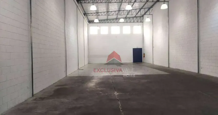 Galpão comercial aluga, área construída 244 metros quadrados, Chácaras Reunidas, São José dos Campos-SP.